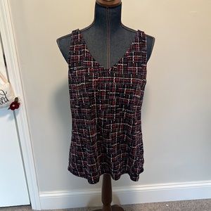 Chicos size large plaid mesh tank